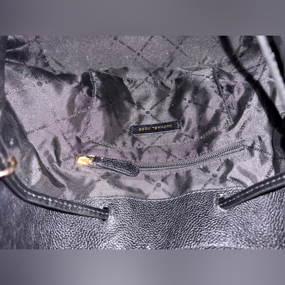 Michael Kors Black Pebbled Leather with Suede Trim Crossbody Bucket Bag EUC - Picture 14 of 16